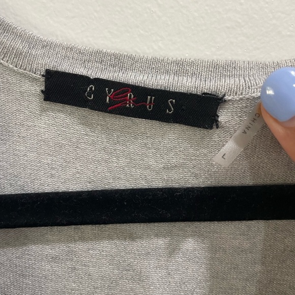 Cyrus Light Gray Ruffled Cardigan - Picture 7 of 8